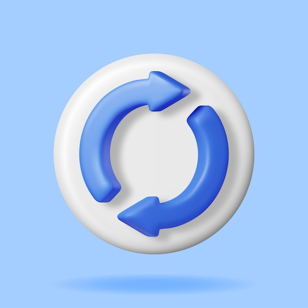 3D Synchronization Icon Isolated