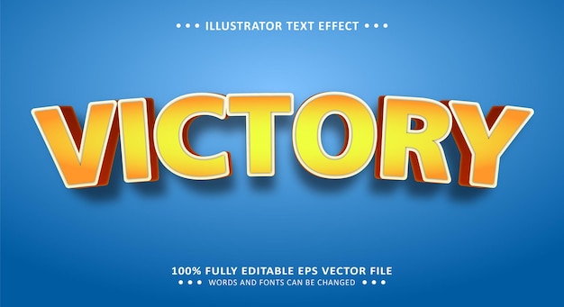 3d Text Effect Editable Victory Style