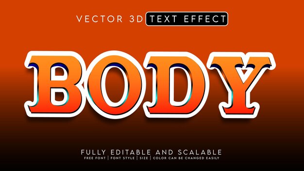 3d text effect _fully editable and scalable vector body