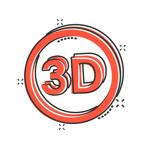 3d text icon in comic style word cartoon vector illustration on white isolated background stereoscopic technology splash effect business concept
