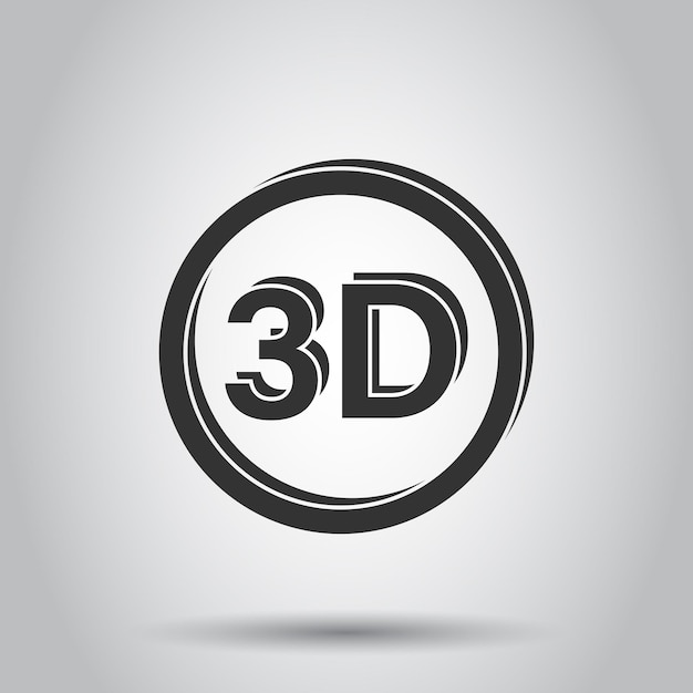 3d text icon in flat style word vector illustration on white isolated background stereoscopic technology business concept