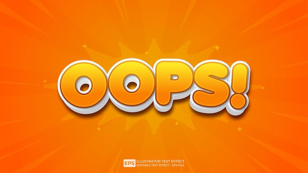 3d text oops editable text effect font