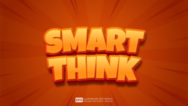 3D Text Smart Think editable text effect font