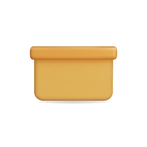 3d vector icon of a yellow storage box minimalist design and simplistic shape