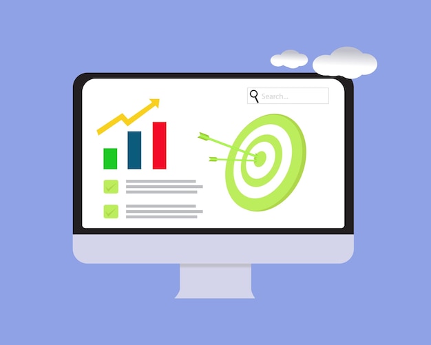 3d vector illustration of SEO Optimization web analytics and seo marketing social media concept