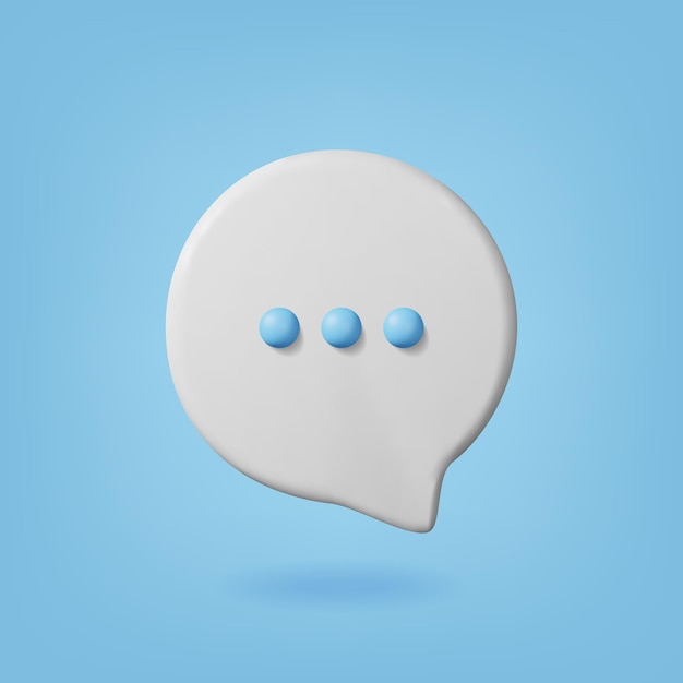 3d white round speech bubble