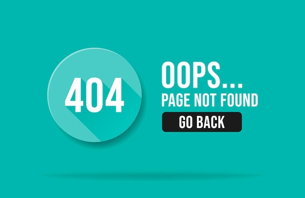 404 error page not found web page banner template. Pop up errors window. Isolated on blue background. Vector illustration