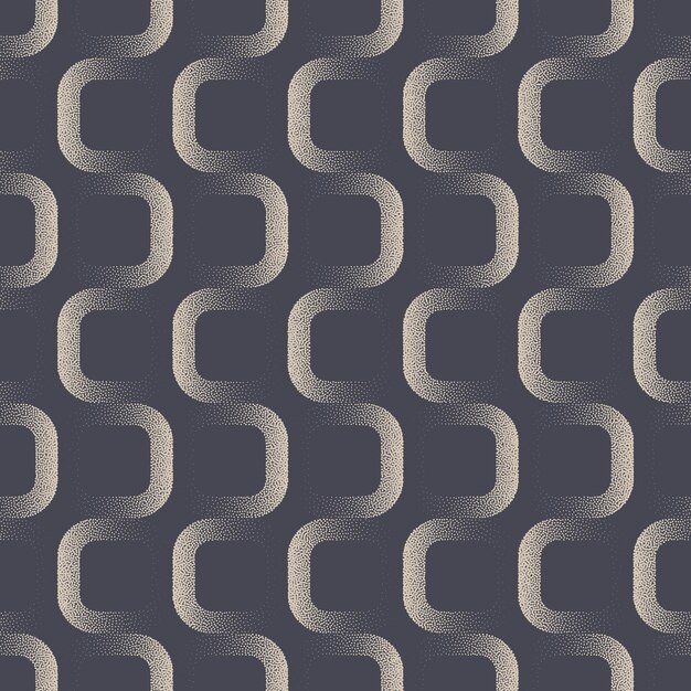 50s 60s 70s Old Fashion Seamless Pattern Abstract Vector Linear Rounded Squares