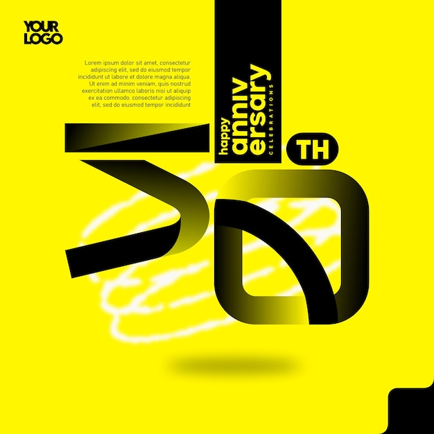 50th happy anniversary number type