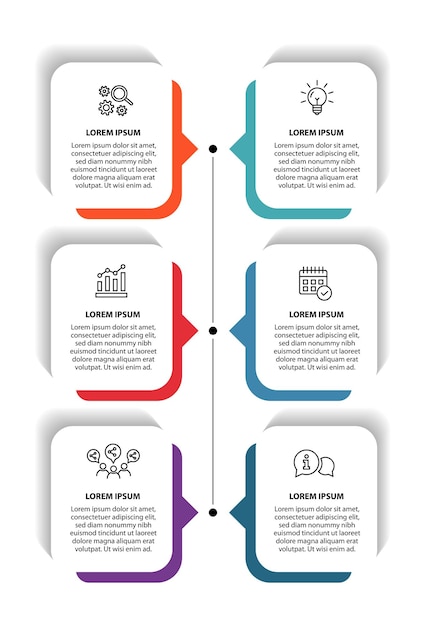 6 steps infographic flowchart design template