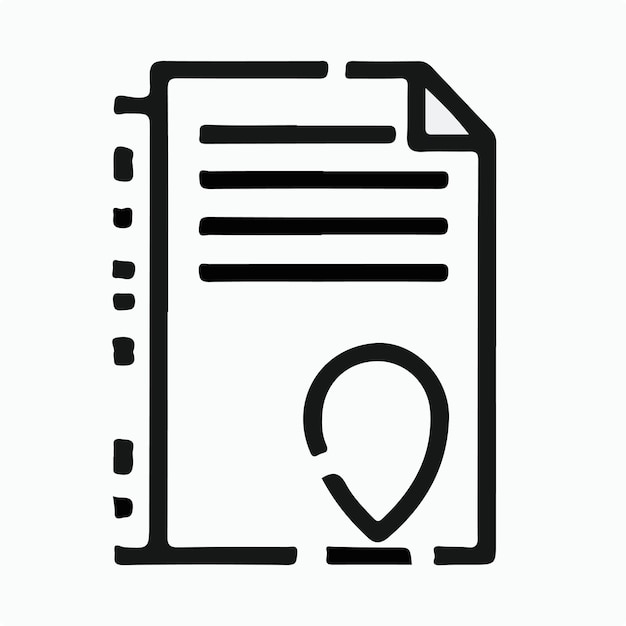 a black and white drawing of a document with a number in the middle