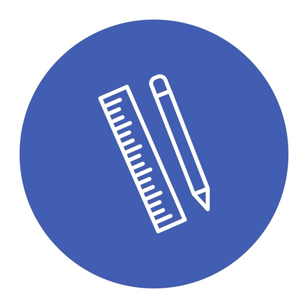 a blue circle with a pen and a pen on it