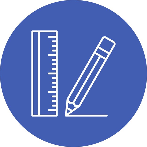 a blue circle with a ruler and ruler on it