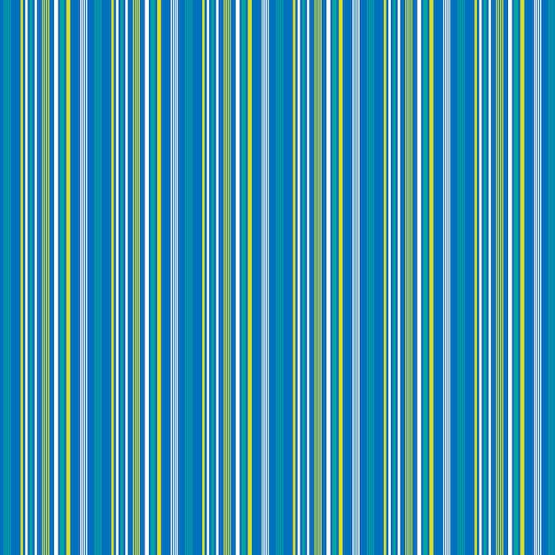 a blue yellow and white striped fabric with a yellow striped pattern