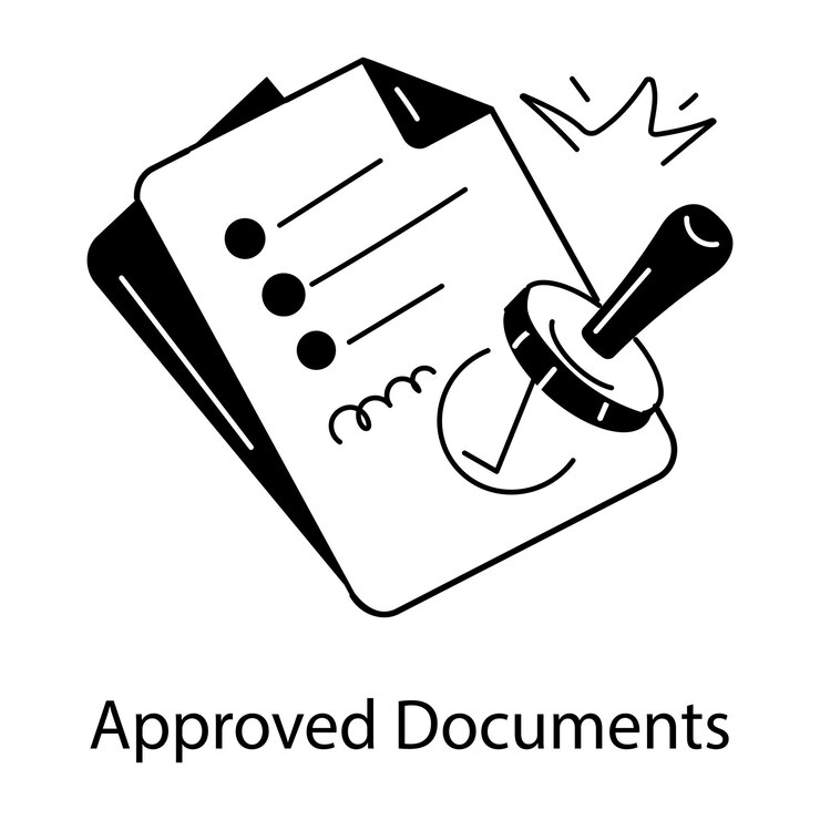 Vektor a captivating line icon of approved documents