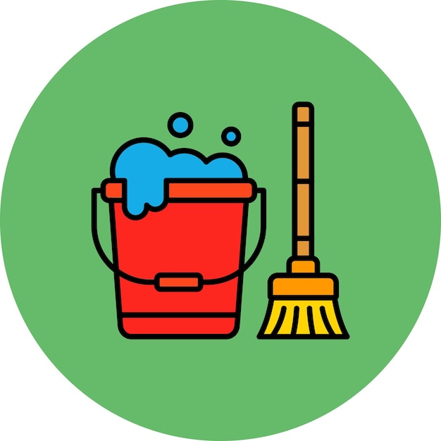 a cartoon drawing of a broom and a broom