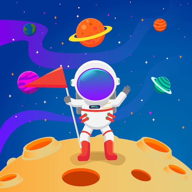 A child astronaut landed on the moon