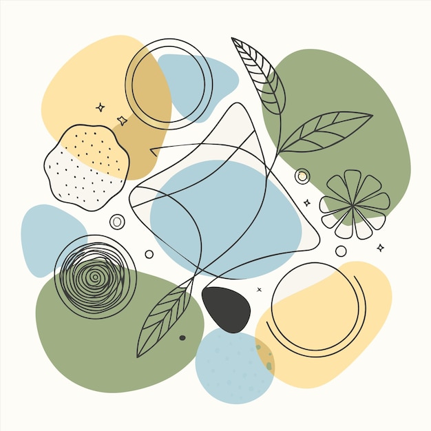 a circle of food with a picture of a leaf and leaf on it