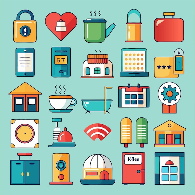 a collection of different images including a house and a computer