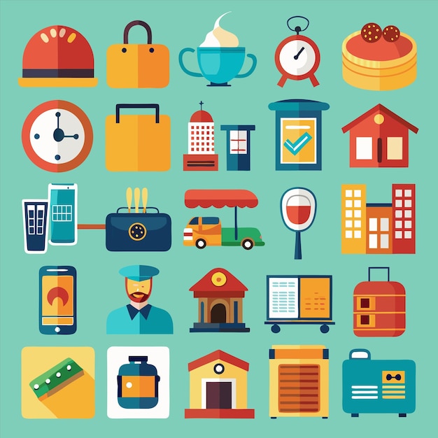 a collection of different things including a clock and a clock
