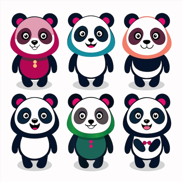 a collection of pandas including one of the other