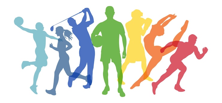 Vektor a colorful silhouette of people playing golf
