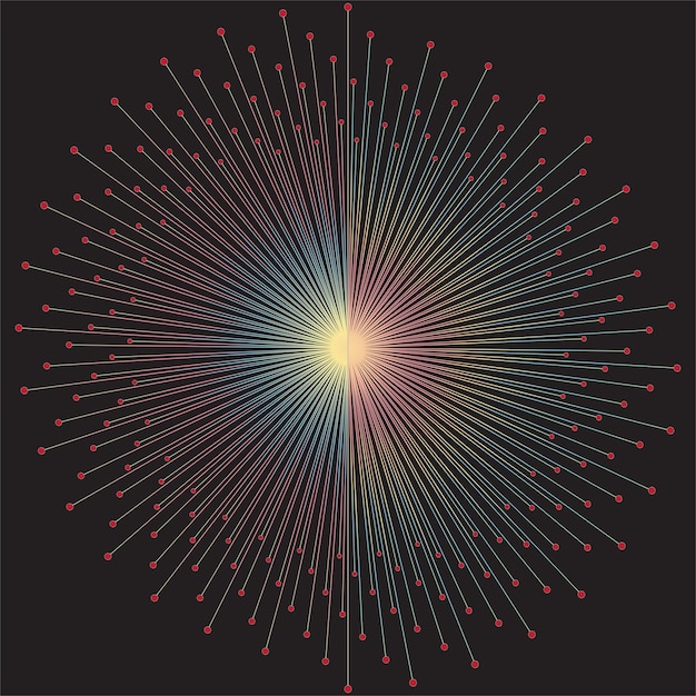 a colorful star with multicolored lines and a black background with a black background with a star