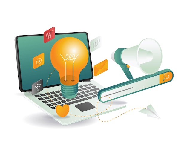a computer screen with a light bulb on it and a picture of a light bulb