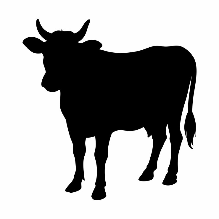 Vektor a cow with a cow on it and the word cow on the bottom