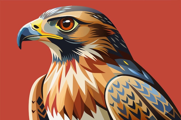 a drawing of a bird with a red background with a red background