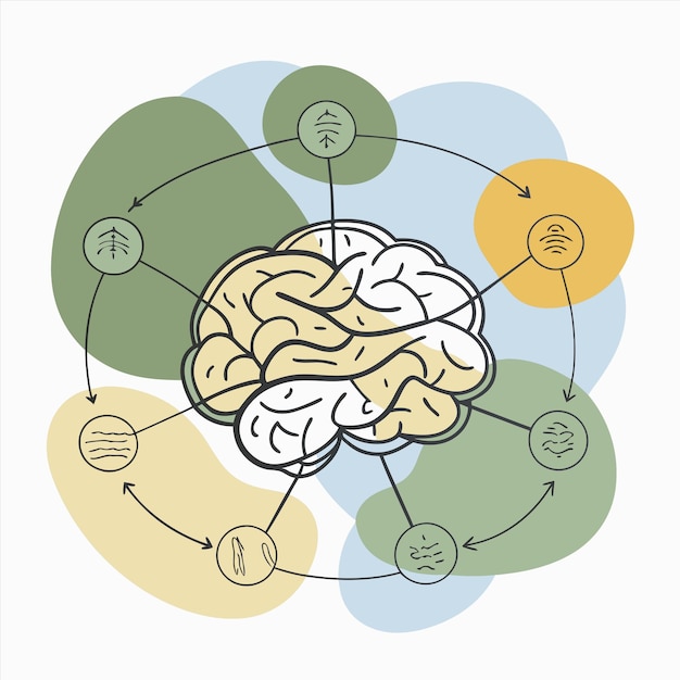 a drawing of a brain with the words quot brain quot on it
