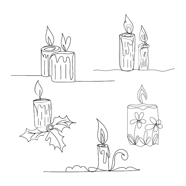 a drawing of a candle with a flower on it