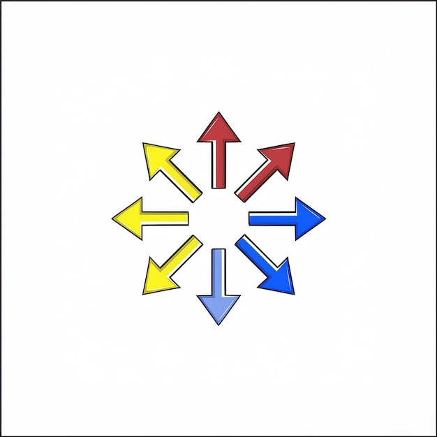 a drawing of a circle with arrows pointing to the right
