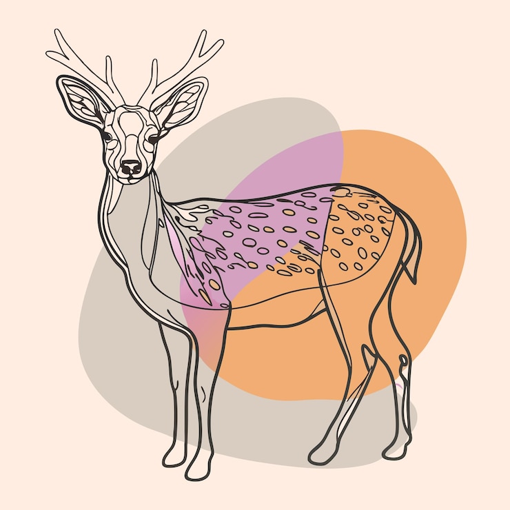 Vektor a drawing of a deer with a pattern on it
