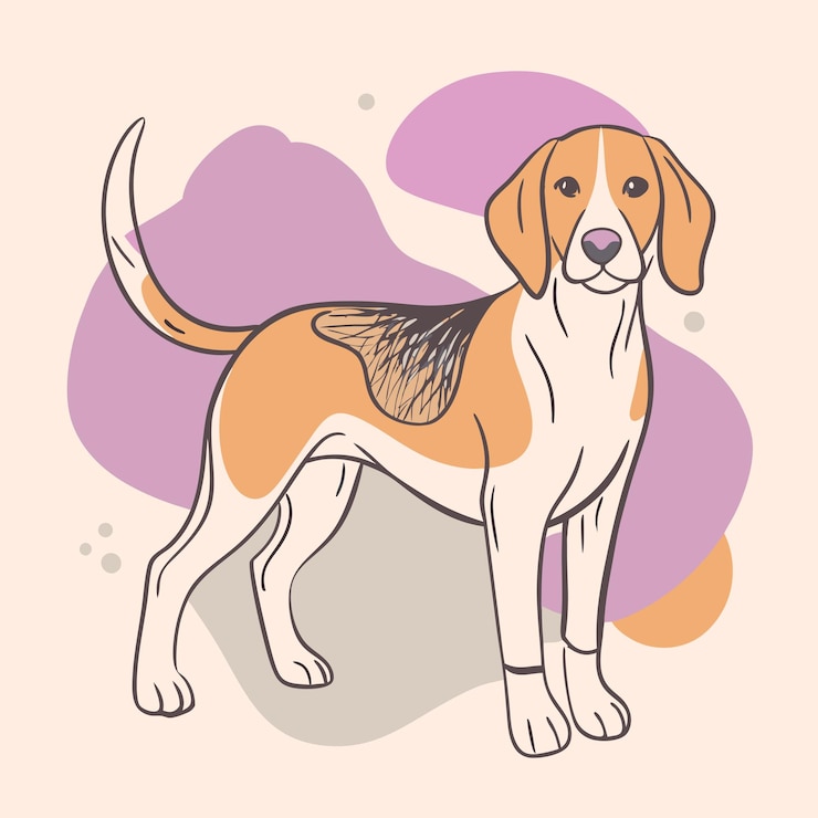 Vektor a drawing of a dog that has a tail that says quot a dog quot