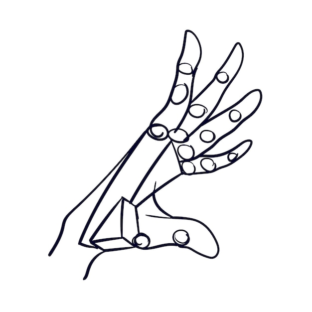 a drawing of a hand scribble vector hand pose scribble drawin