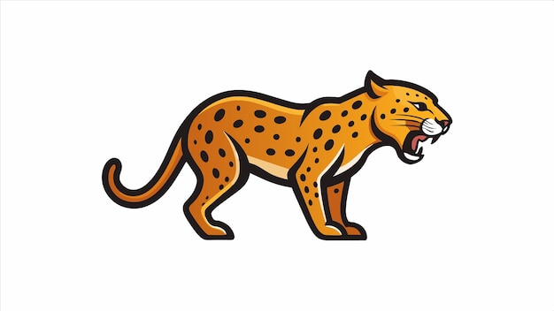 a drawing of a leopard with a mouth full of sharp teeth