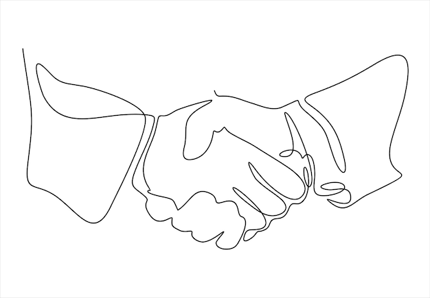 a drawing of two hands that say handshake on top of each other