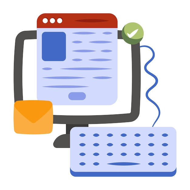 A flat design icon of online resume