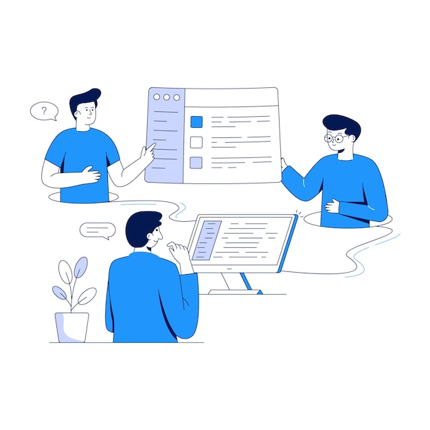 A flat illustration design of presentation