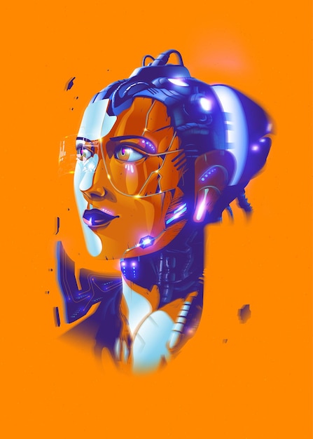 a futuristic bionic lady.