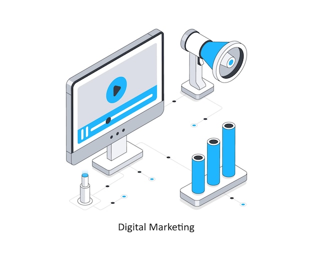 a graphic of a computer screen with a web page that says  marketing