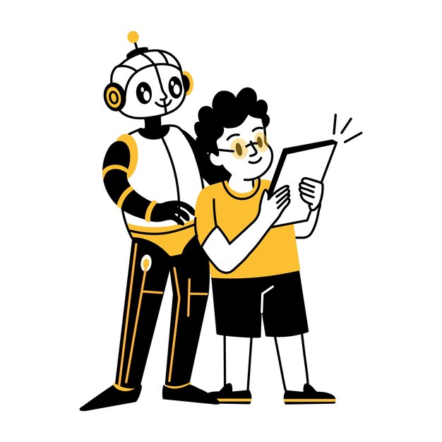 A hand drawn illustration of a smart assistant