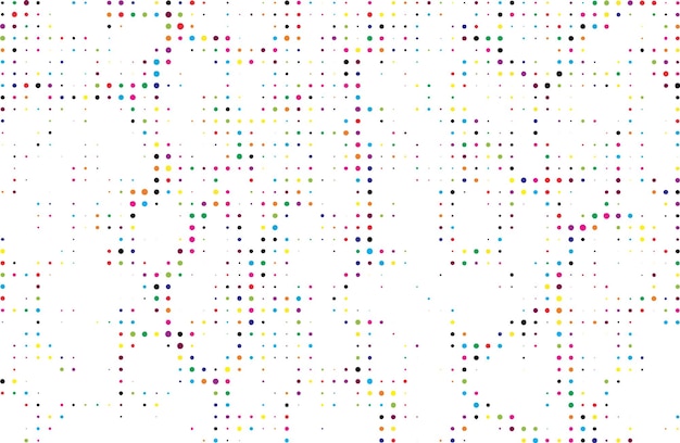a large circle of cmyk colored dots on a white background a colorful dot effect with multicolored