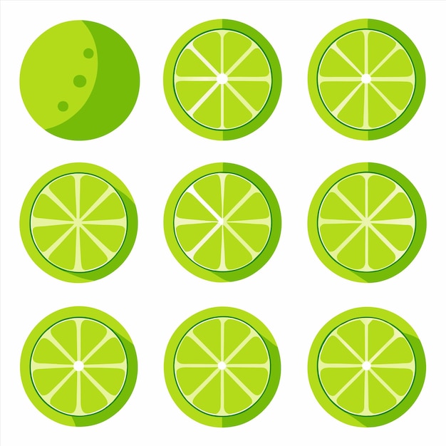a lime and lime are shown with a green background