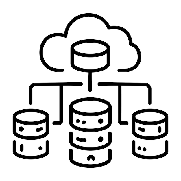 a linear icon of data repository
