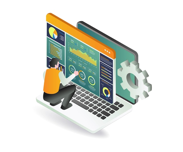a man is sitting on a laptop with a mechanical device on the screen