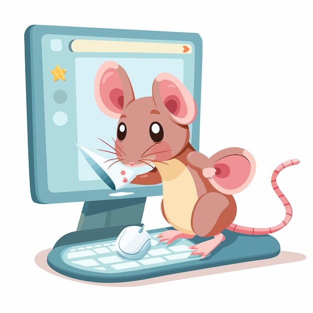 a mouse with a mouse on the screen and a mouse on the keyboard