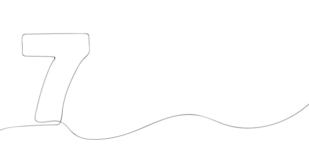 a number seven drawing in one line number seven vector icon vector illustration