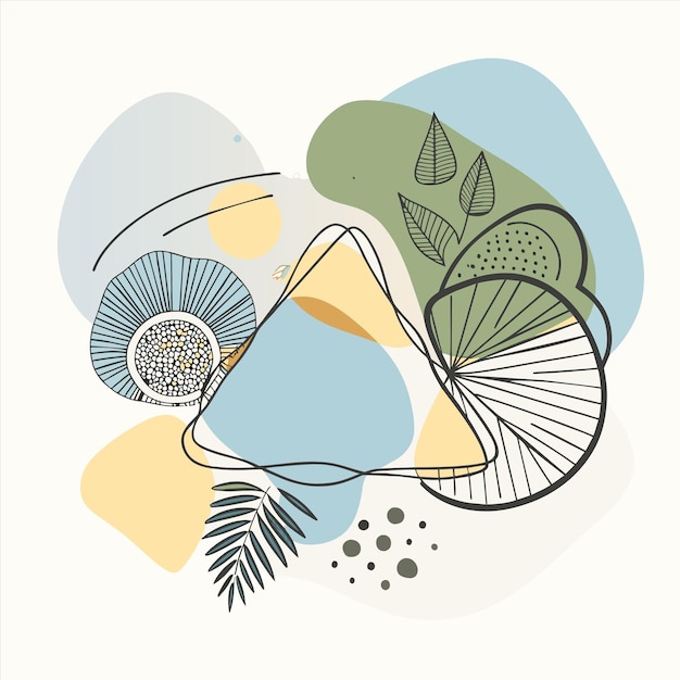 a painting of shells and shells with a blue background